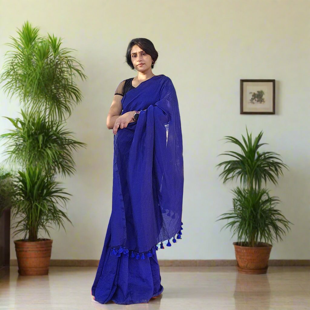 Royal Blue Handloom Saree