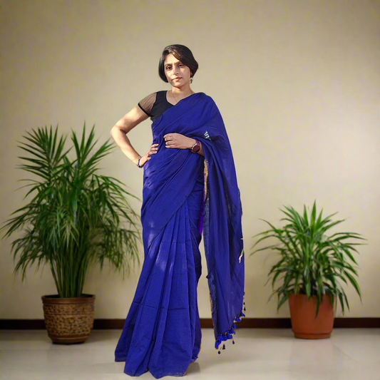 Royal Blue Handloom Saree
