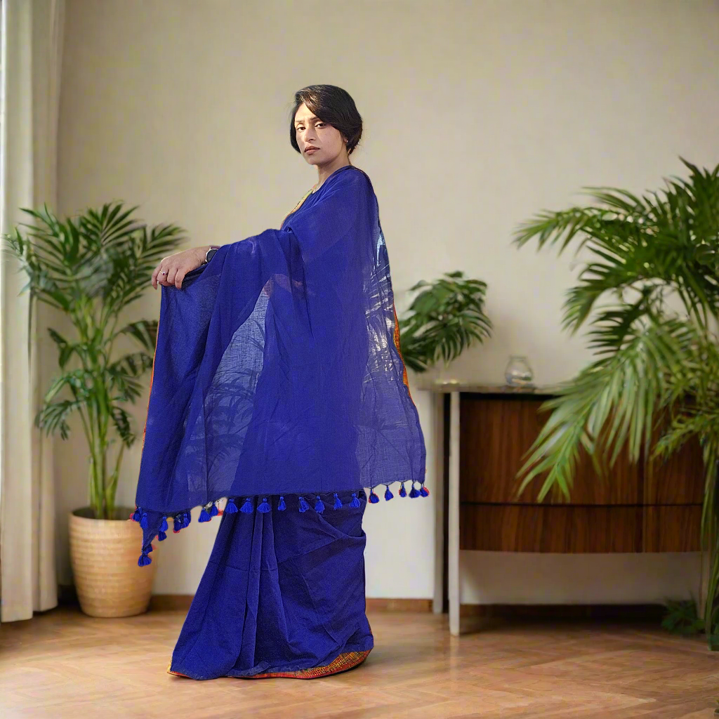 Royal Blue Handloom Saree
