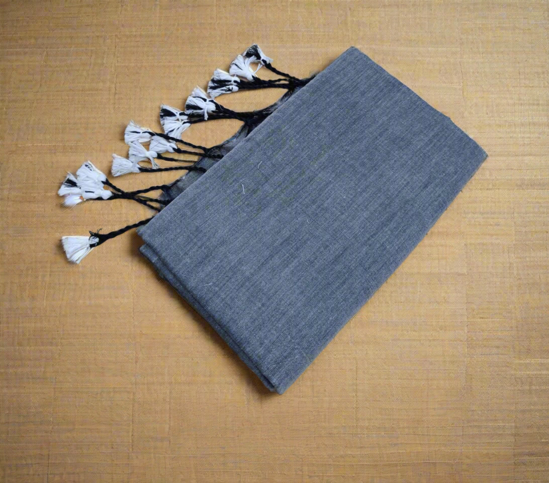 Gray Cotton Saree