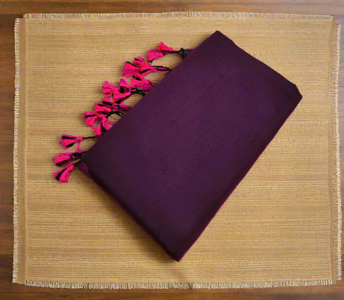 Purple Cotton Saree