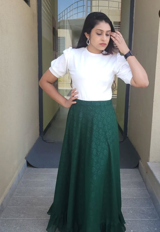 Green Vijitra Silk Skirts