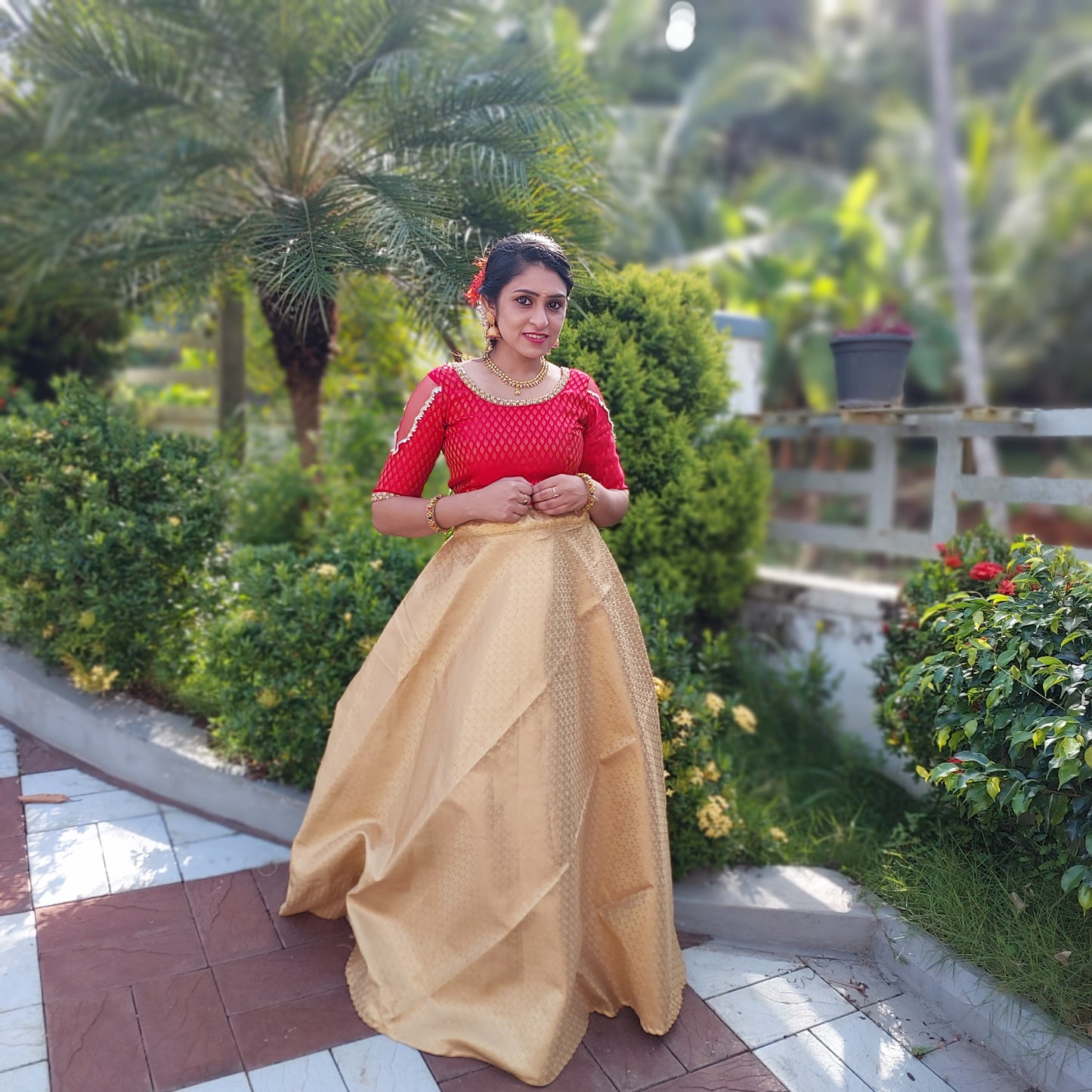 Red&Golden Ethnic Lehenga