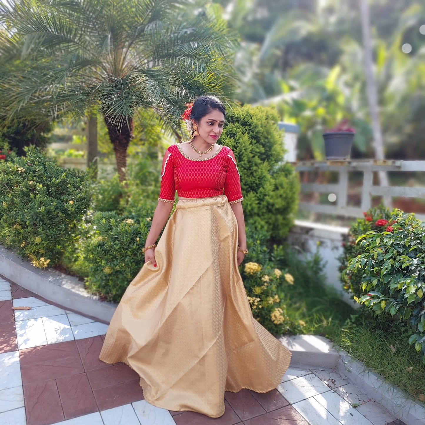 Red&Golden Ethnic Lehenga