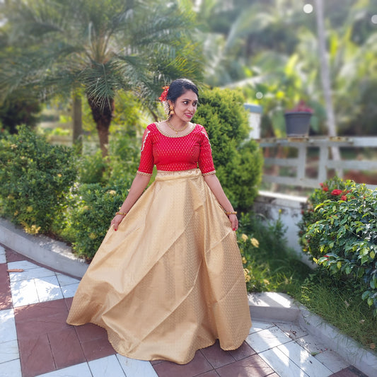 Red&Golden Ethnic Lehenga