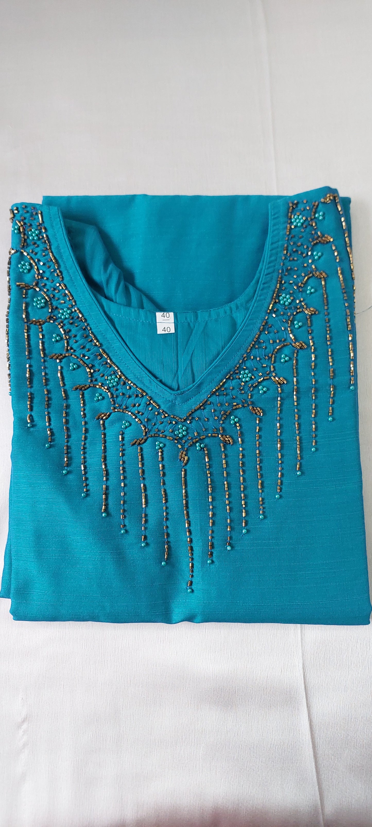 Peacock Beads Handwork Kurti