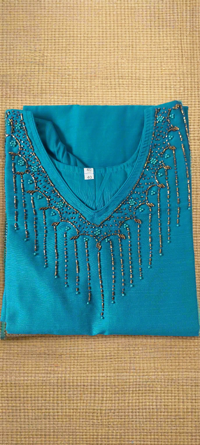 Peacock Beads Handwork Kurti