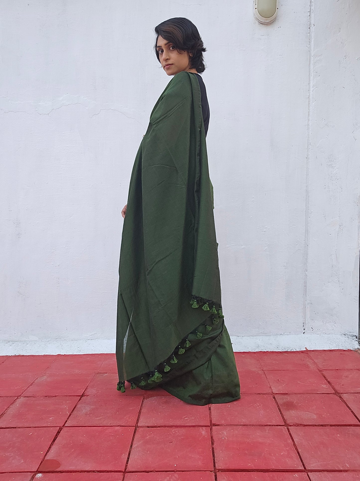 Mehndi Green Handloom Saree