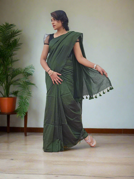 Mehndi Green Handloom Saree