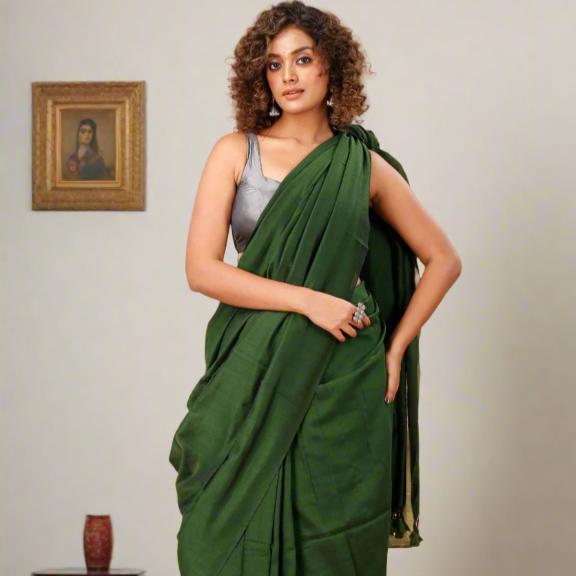 Mehndi Green Handloom Saree