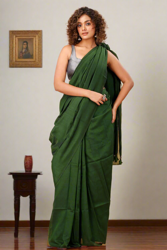 Mehndi Green Handloom Saree