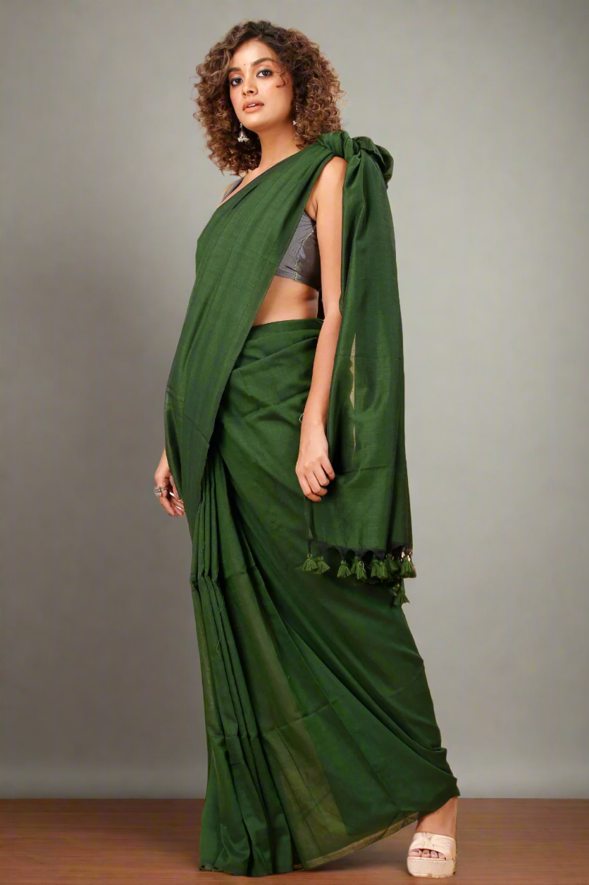 Mehndi Green Handloom Saree