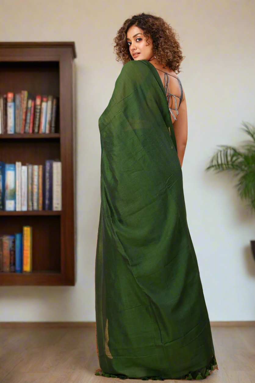 Mehndi Green Handloom Saree