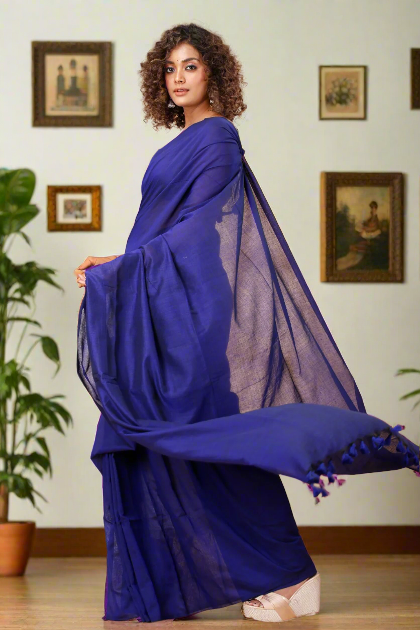 Royal Blue Handloom Saree