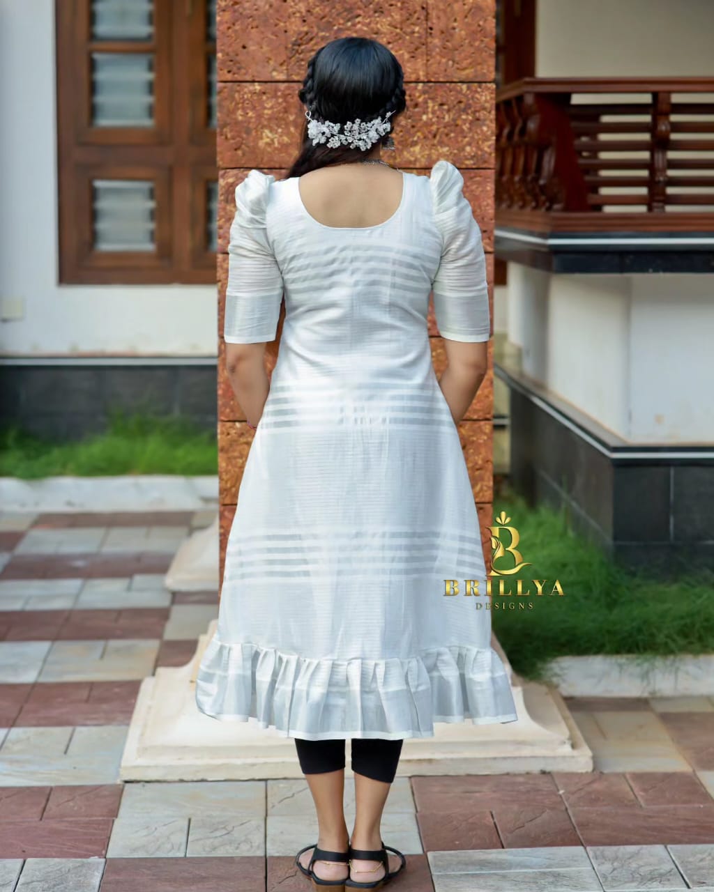 Black Kasavu Handwork Kurti