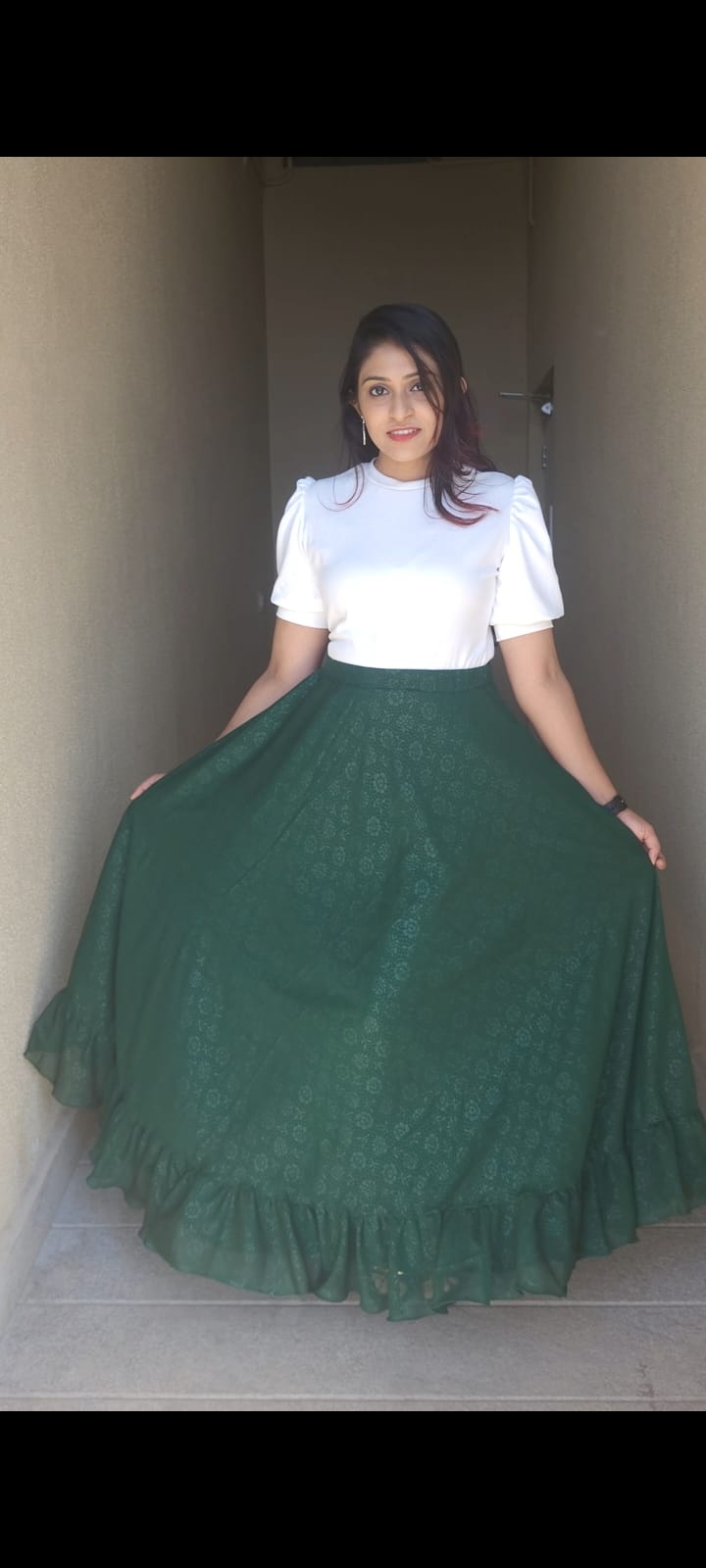 Green Vijitra Silk Skirts